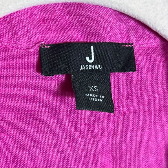 Jason Wu Dip Dye Ombre Linen Blend Button Down Top, XS - Picture 5 of 10